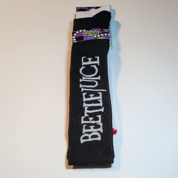 Accessories - Primark Beetlejuice Knee High Socks 2 Pairs In The Pack